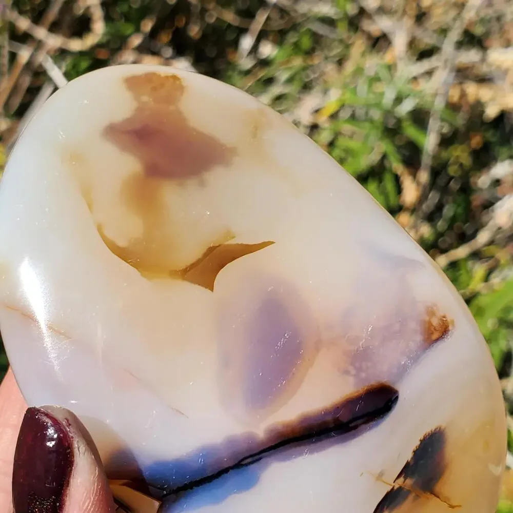 Dendritic Agate Purple Inclusions Freeform Quality Crystal 262 Grams